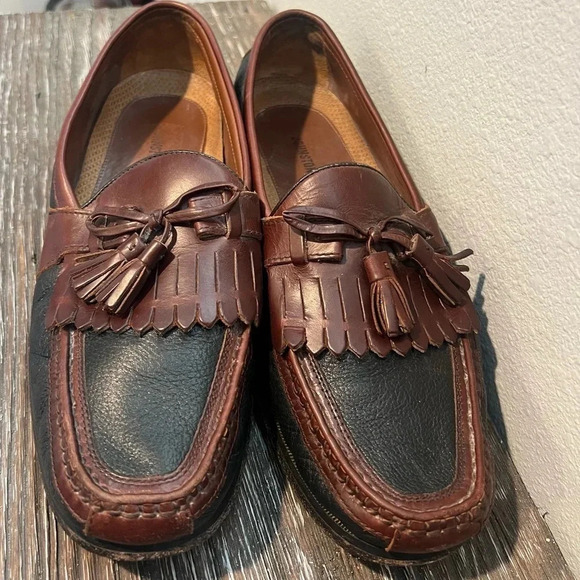 Leather Loafers Johnston and Murphy Aragon II Tassel Fringe Sz 10M - Picture 7 of 7